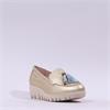 Wonders Fly Tassle Slip On Wedge - Gold